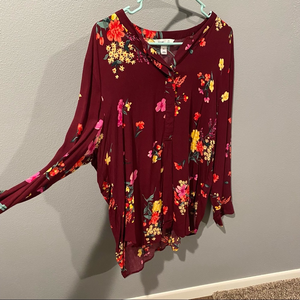 Women’s Old Navy Floral Tunic Long Sleeve Dress Shirt